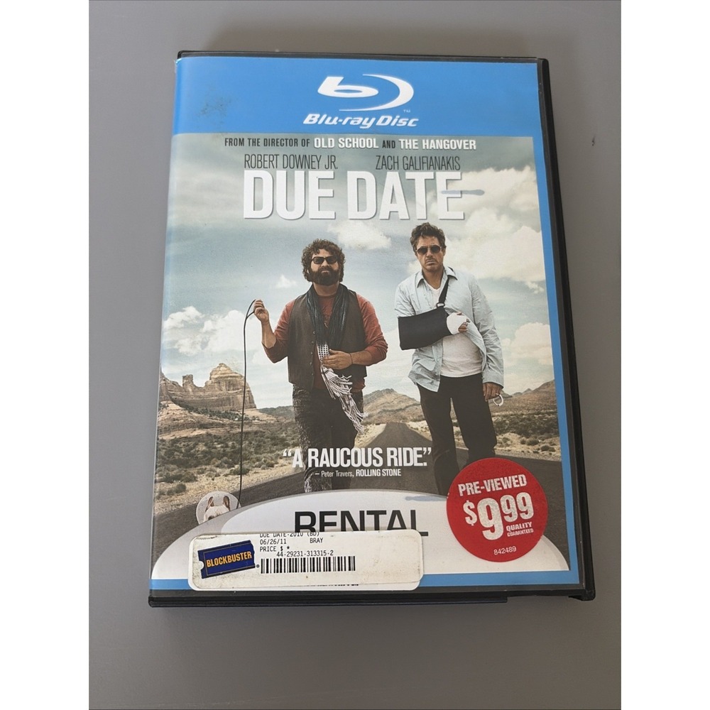 Due Date Blu-ray Movie Robert Downey Jr. Zach Galifianakis Rental Exclusive
